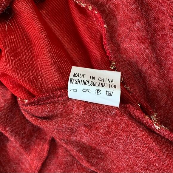 S and C bead and sequin embroidered long sleeved drop waist sweater dress small - Picture 13 of 13